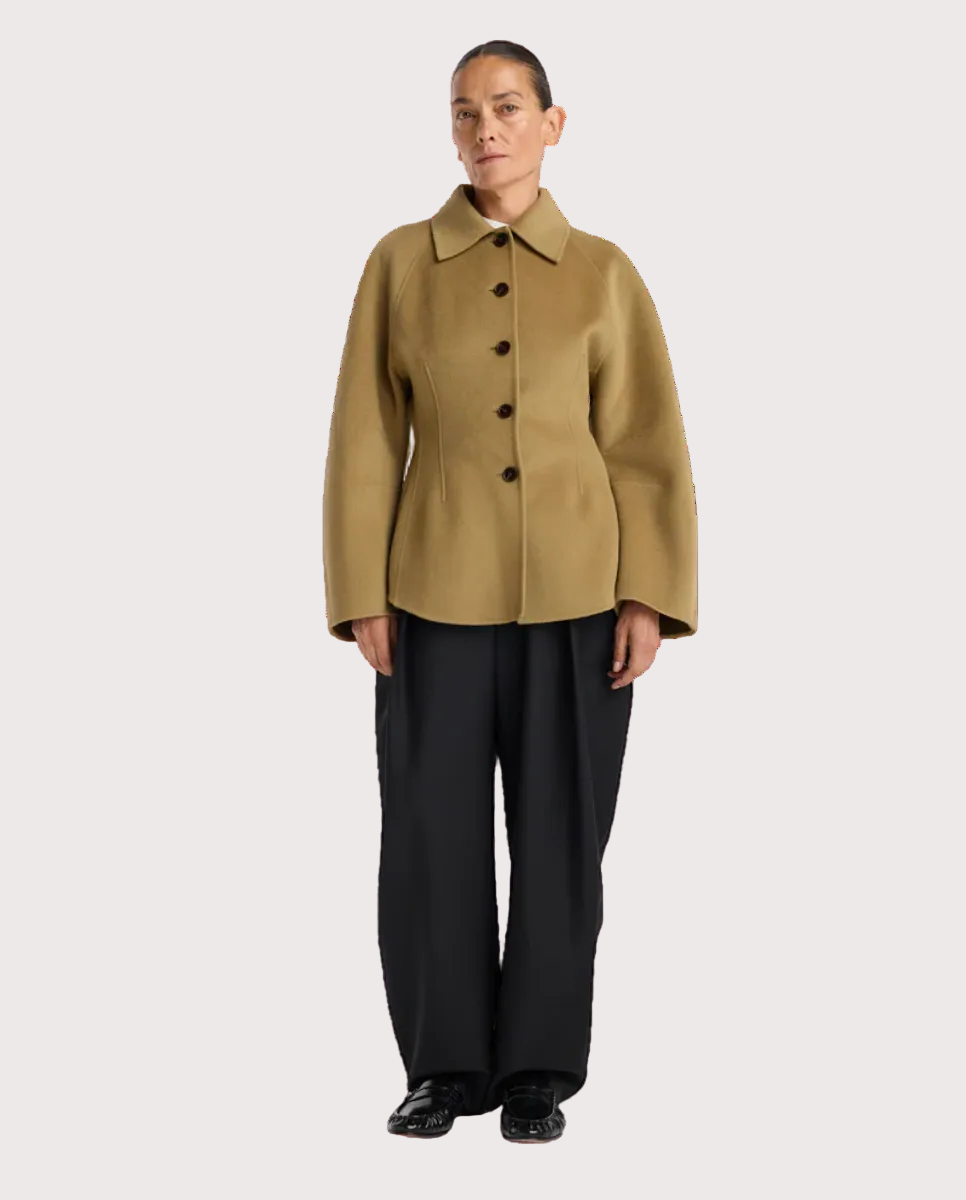 Double-Faced Sculptural Jacket Camel