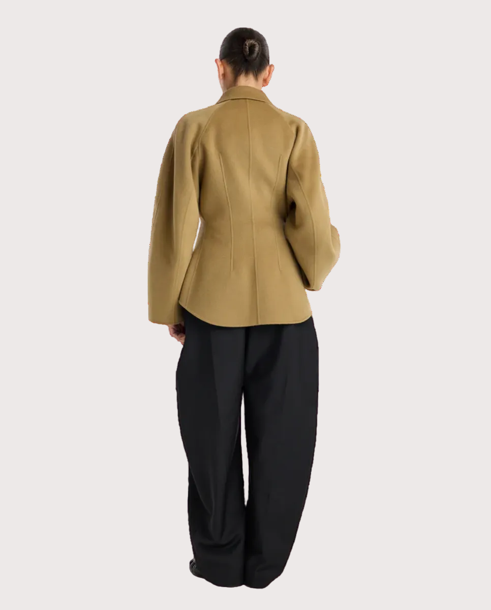 Double-Faced Sculptural Jacket Camel
