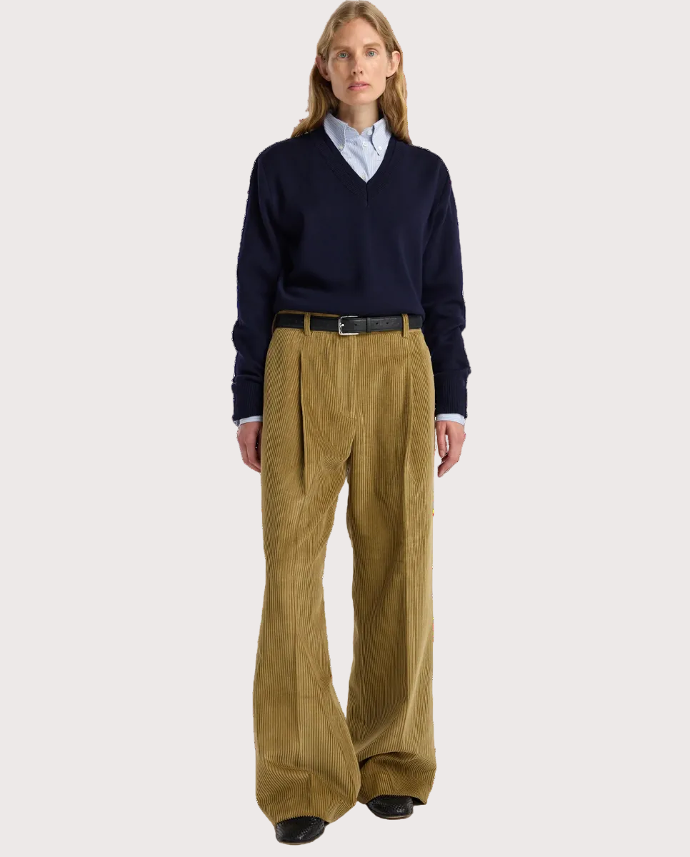 Ted Lower Waist Corduroy Trousers Beige