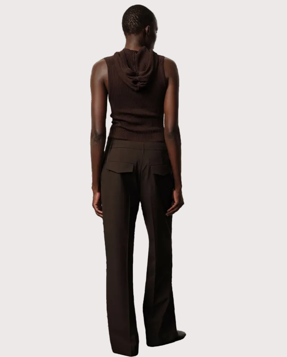 Ivano Mid Waist Pants Coffee Brown