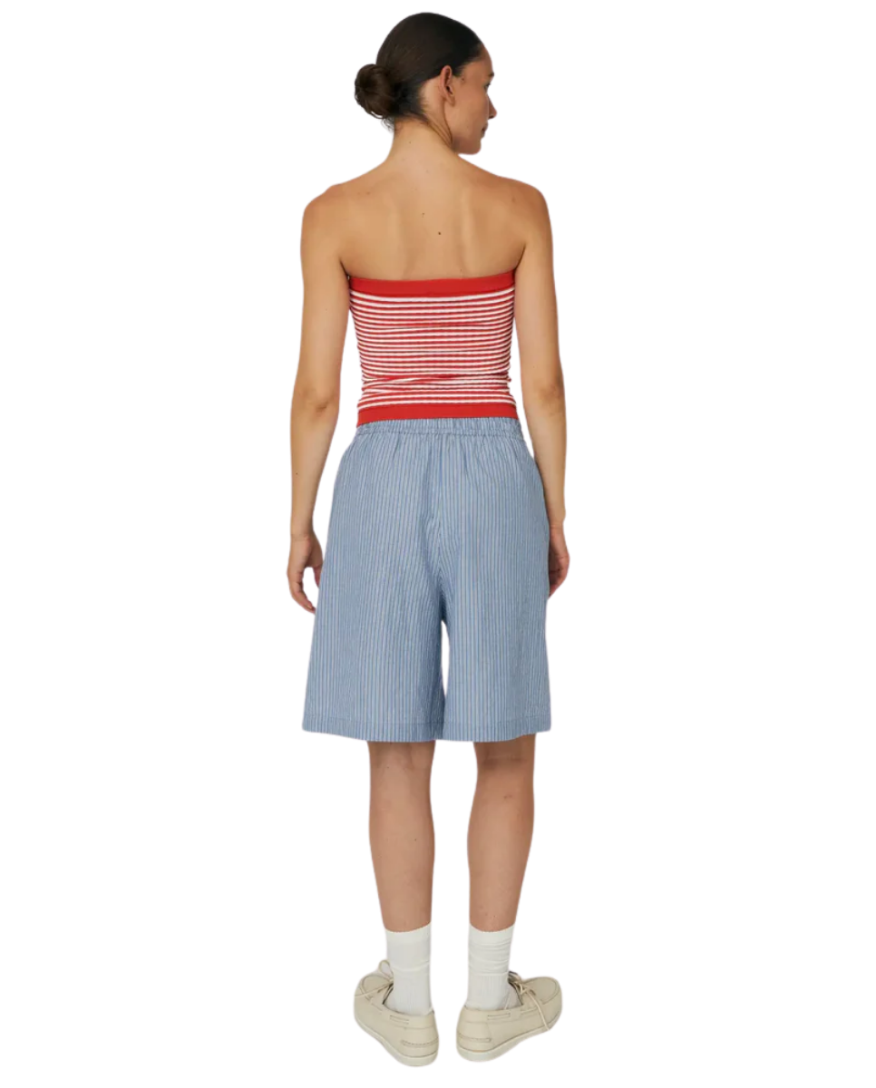 Knit Tube Top Red/Creme Stripes