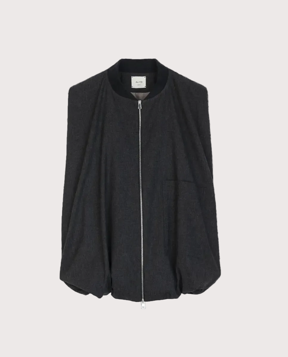 Flannel Sleeveless Bomber Jacket