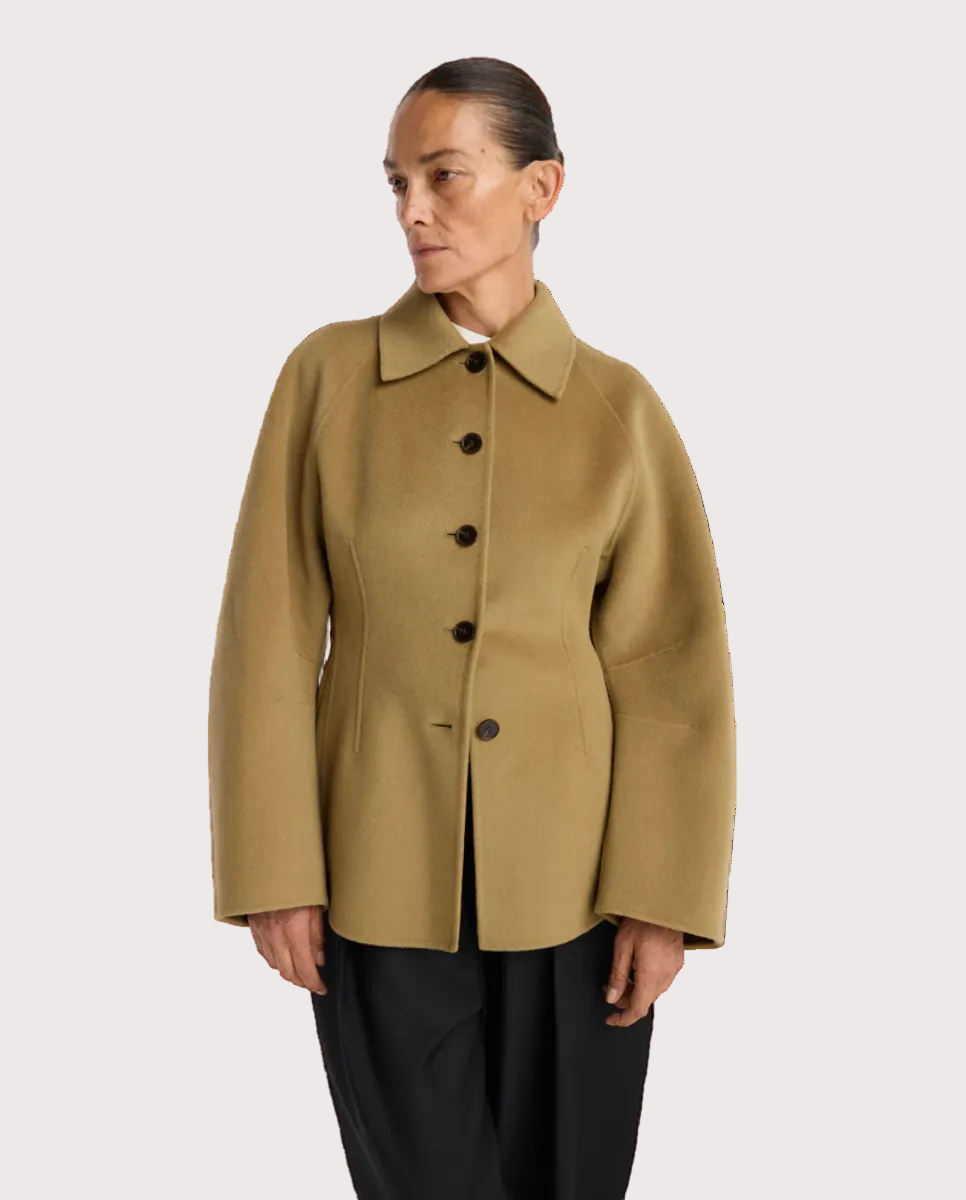 Double-Faced Sculptural Jacket Camel