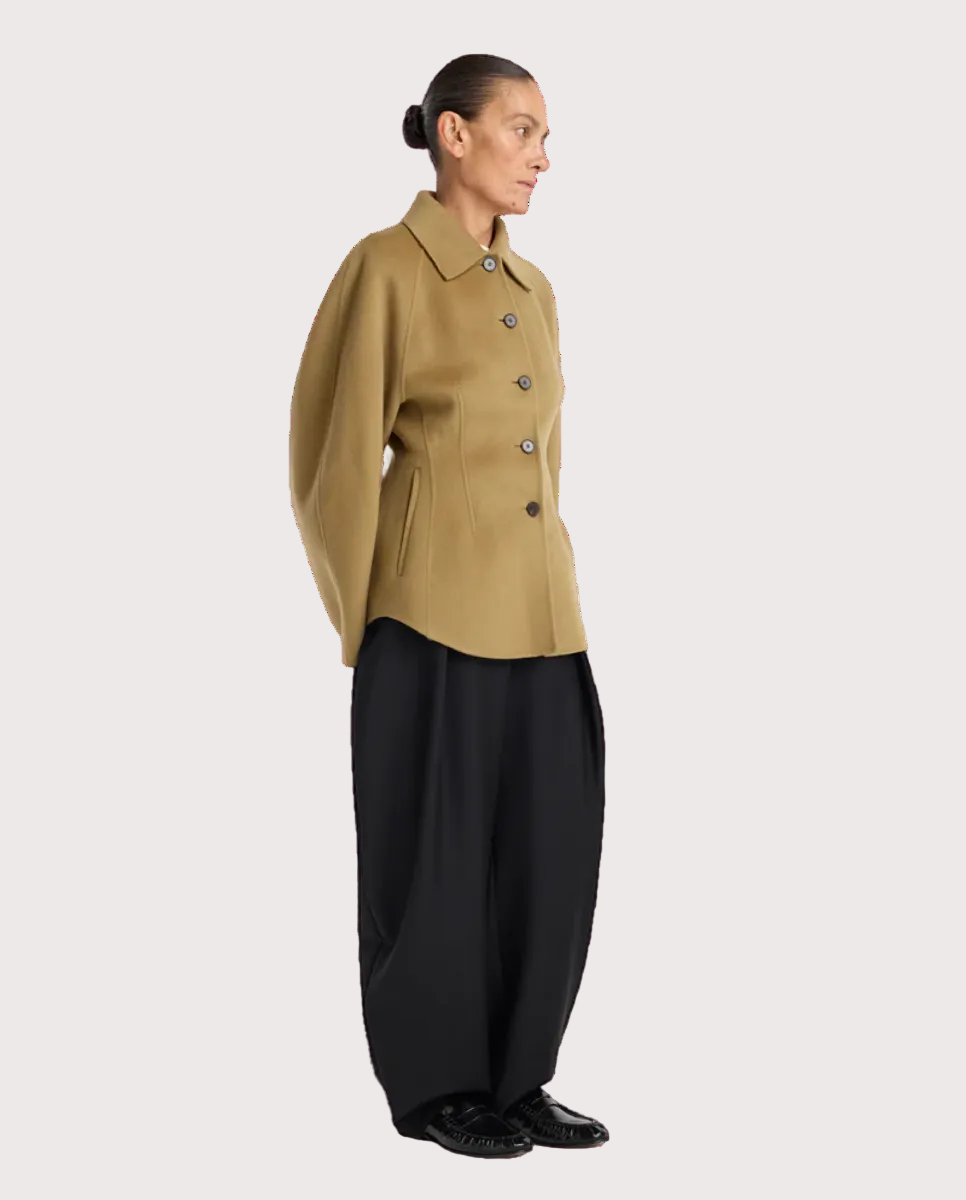 Double-Faced Sculptural Jacket Camel