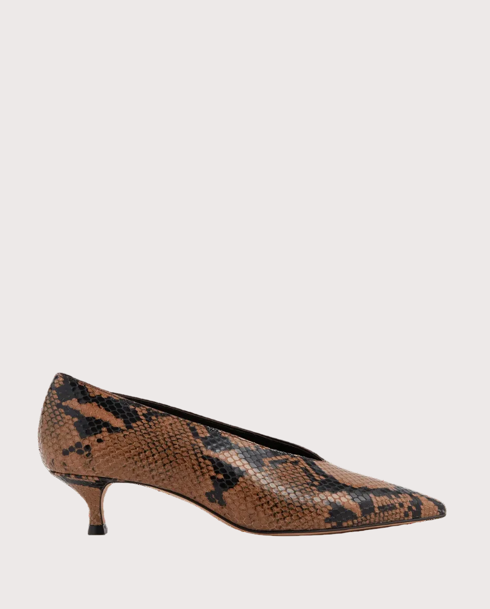 Babouche Kitten Fango Snake Leather