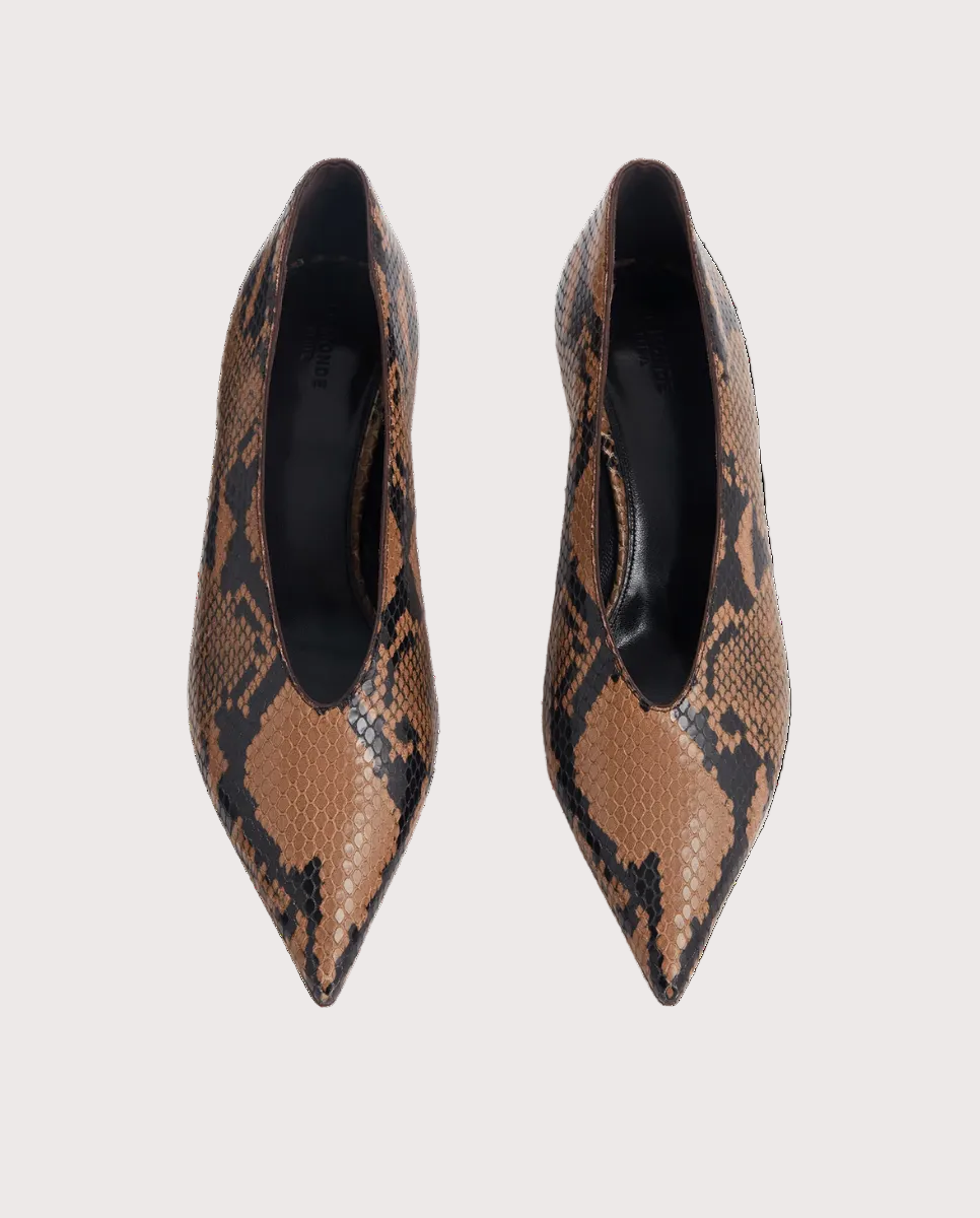 Babouche Kitten Fango Snake Leather