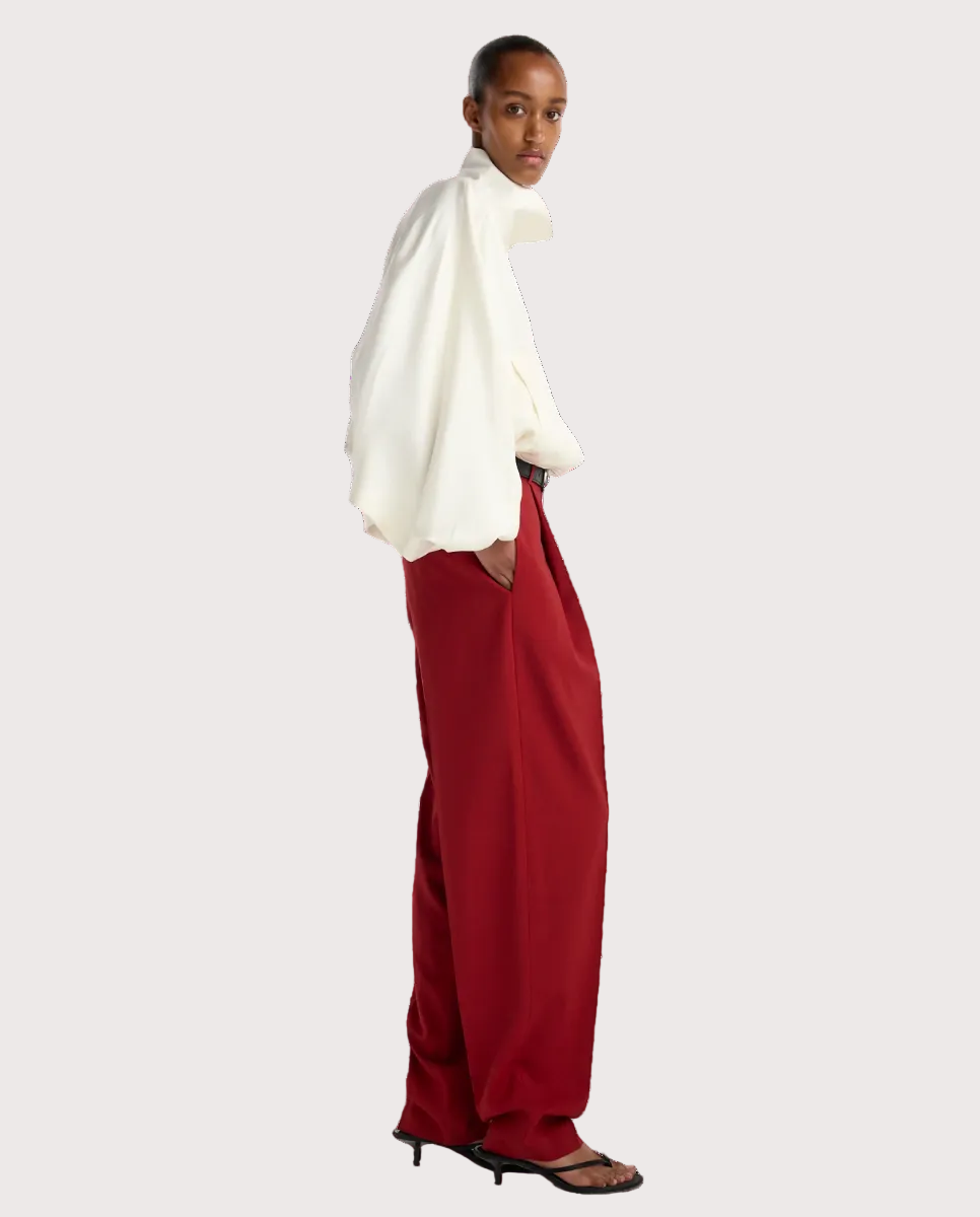 Daria Single Pleat Tapered Trousers Carmine