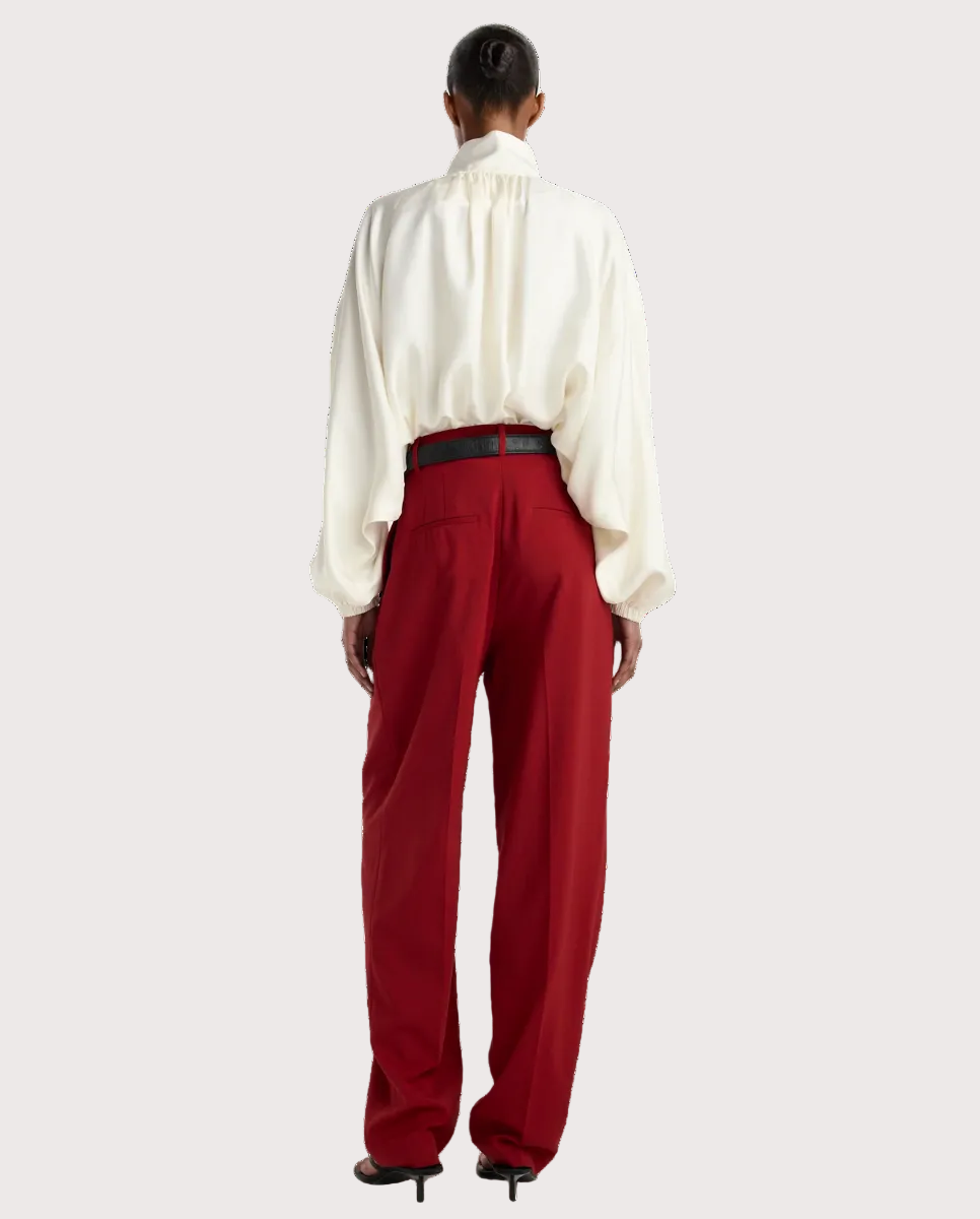 Daria Single Pleat Tapered Trousers Carmine