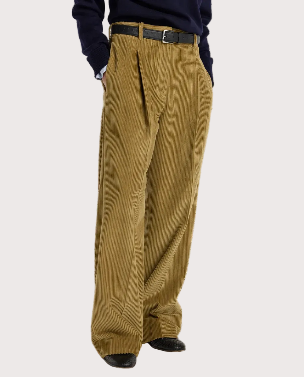 Ted Lower Waist Corduroy Trousers Beige