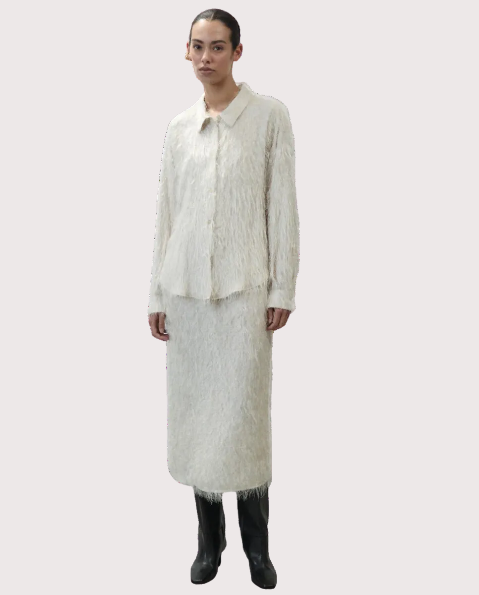 Shirt With Fringes Latte