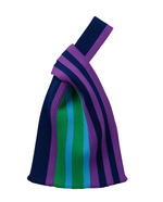 Random Stripe Knot Bag Purple