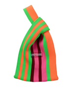 Random Stripe Knot Bag Neon Green