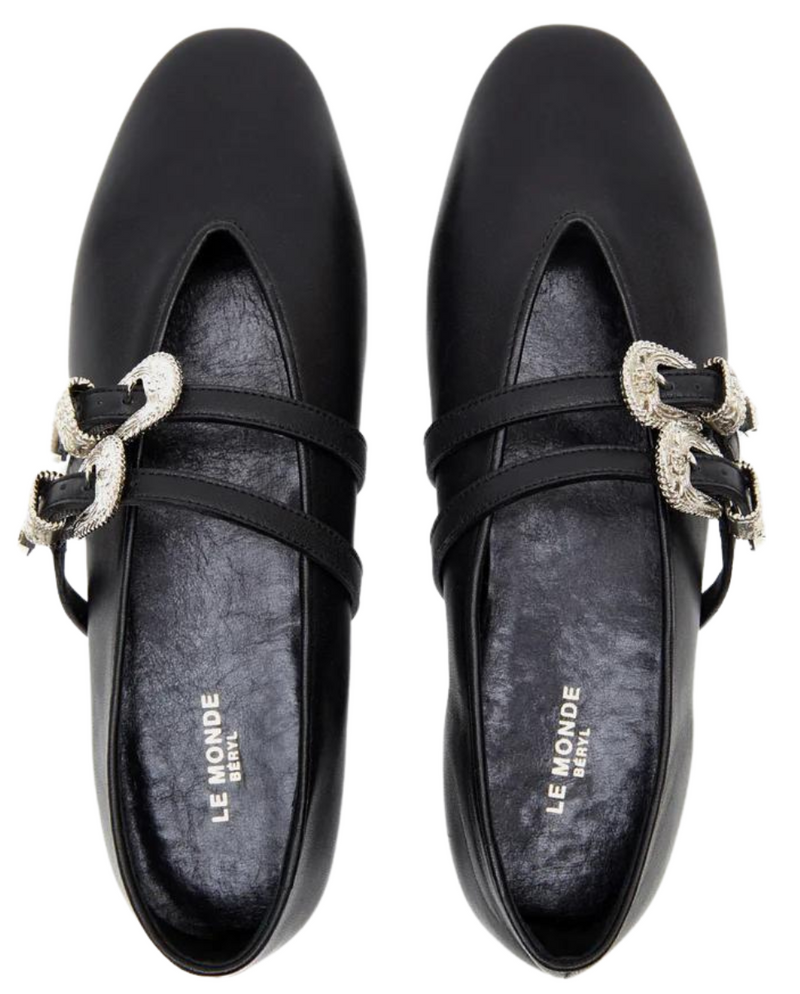 Claudia Western Backles Slippers Black