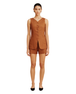 Lorenzo V-Neck Vest Chestnut