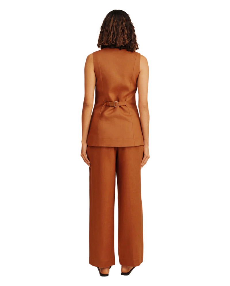 Lorenzo V-Neck Vest Chestnut