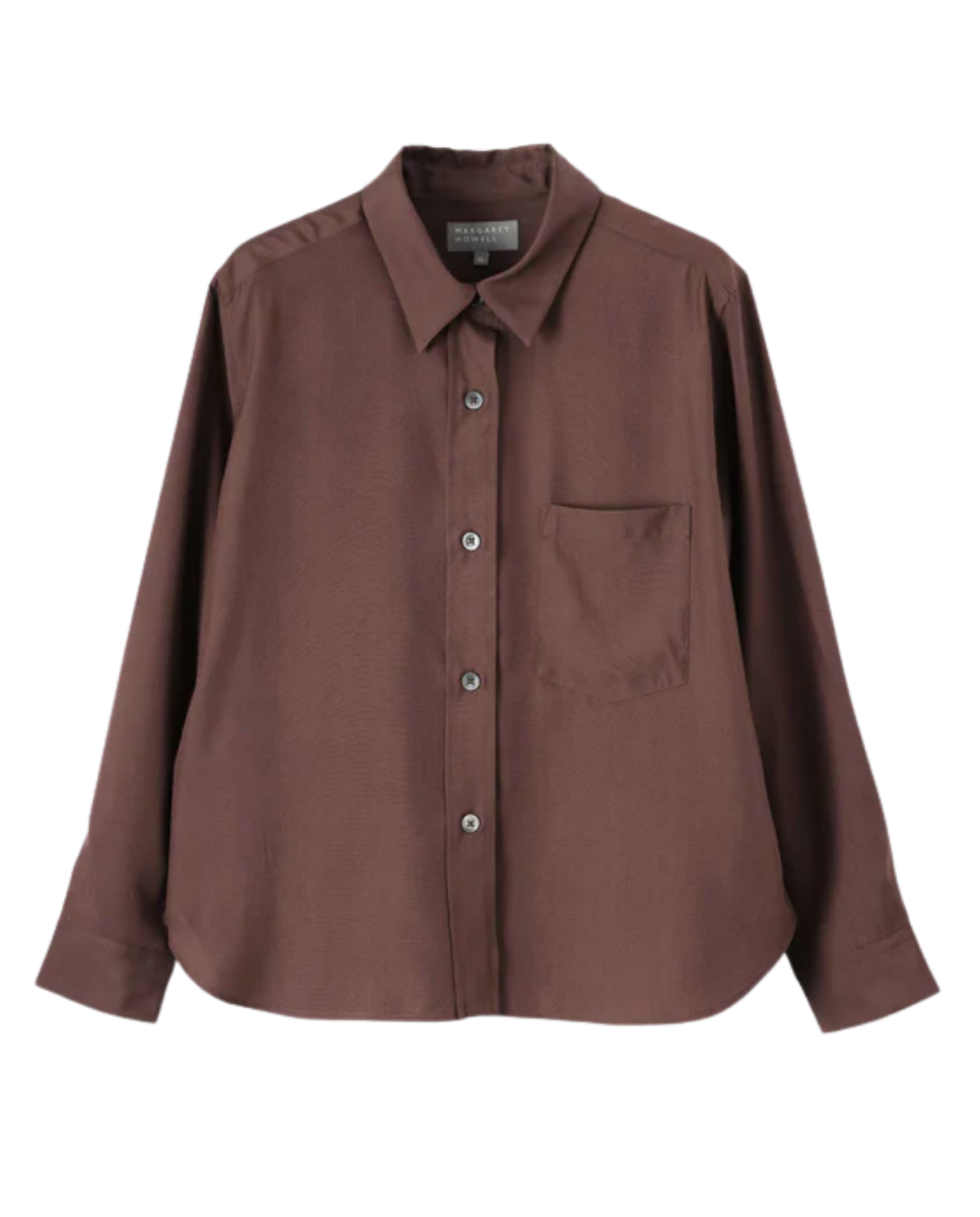 Simple Shirt Matt Silk Rich Brown