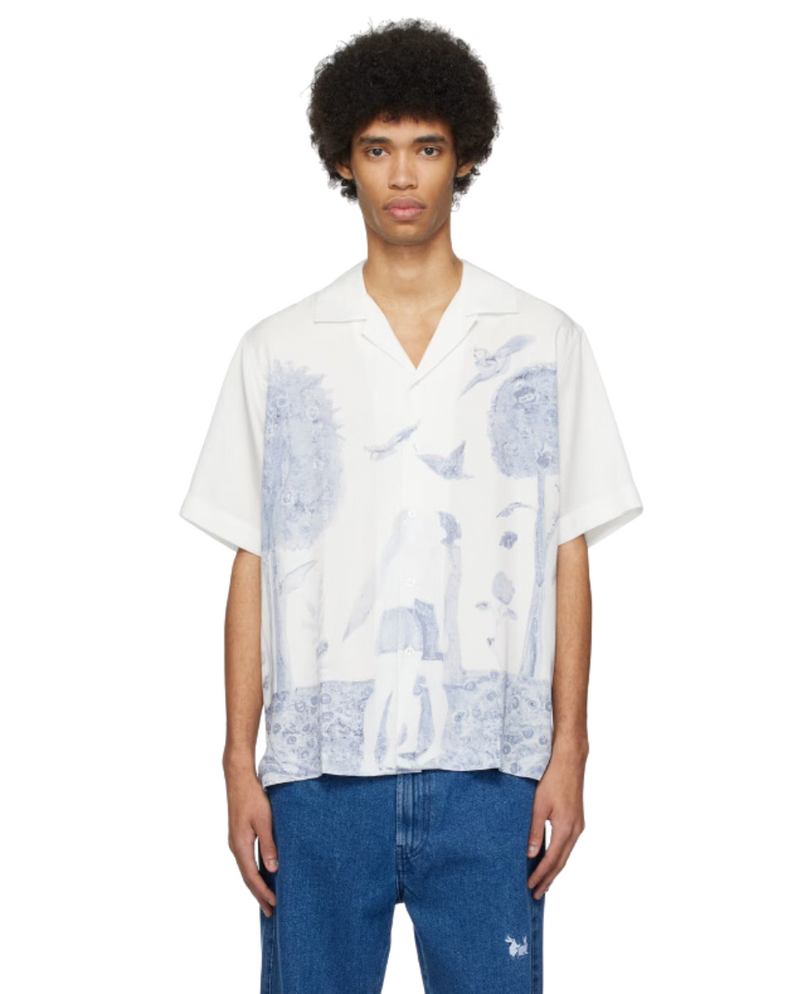 Adam and Rave Shirt White and Blue AOP