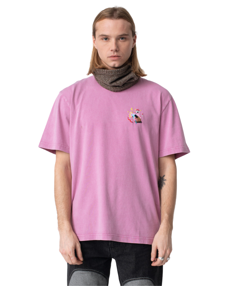 Middle Edging T-Shirt Washed Pink