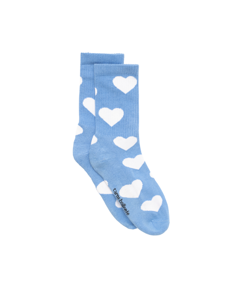 It Smells Love Blue Heart Socks