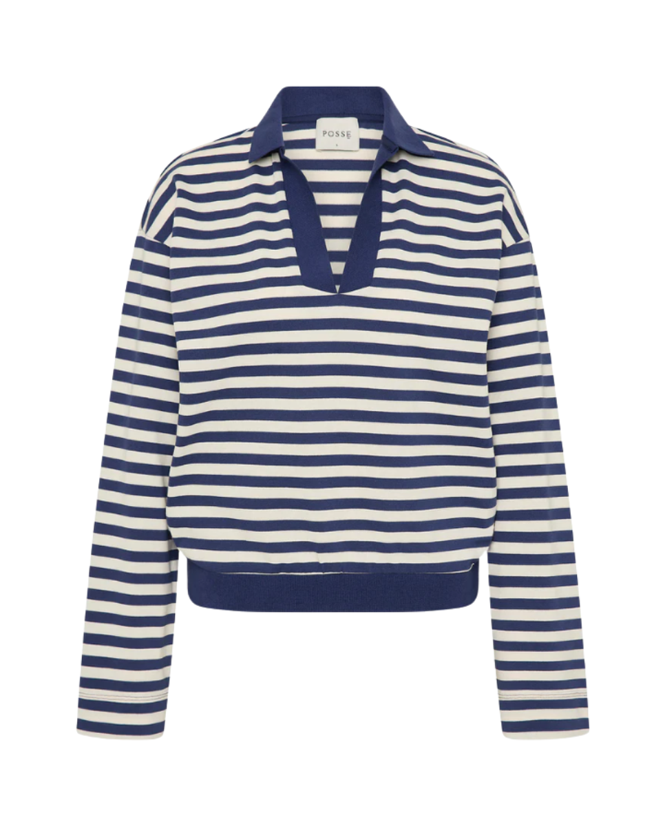 Haisley Polo Navy Stripe
