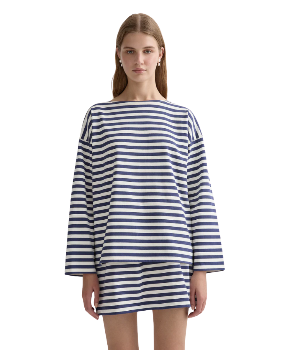 Haisley Skirt Navy Stripe