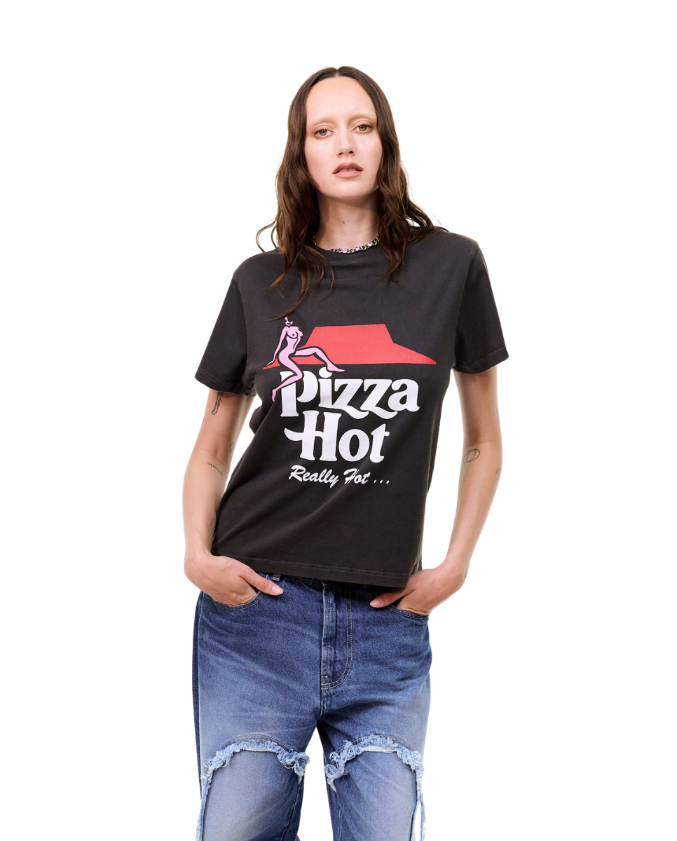 Pizza Hot T-Shirt Off-Black