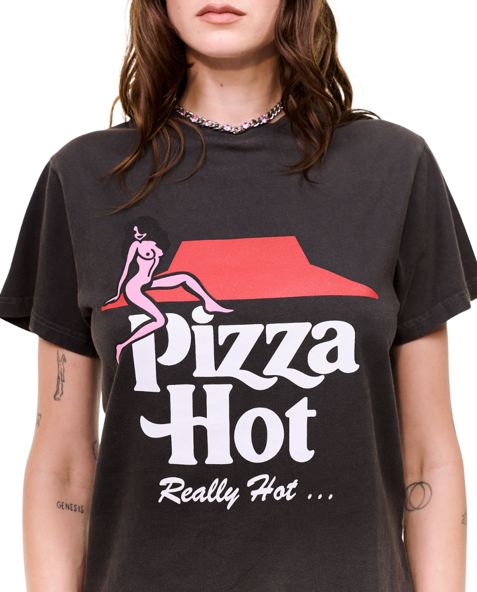 Pizza Hot T-Shirt Off-Black