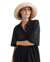 Dot Black Short Sleeved Shirtdress