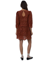 Embroidered Mini Dress Brown