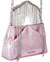 Cruz Crystal Fringe Crossbody Bag Pink