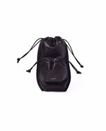 ELAOW Leather crossbody pouch PB1 Black-FRONT