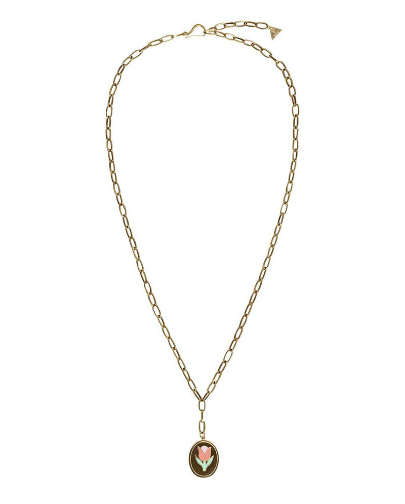 WILHELMINA GARCIA Tulip necklace gold front-Diverse