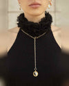 WILHELMINA GARCIA Yin Yang necklace gold black -Lookbook